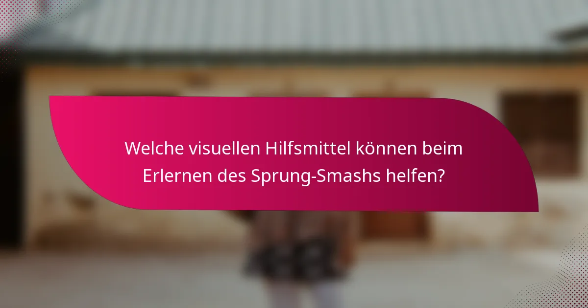 Welche visuellen Hilfsmittel können beim Erlernen des Sprung-Smashs helfen?