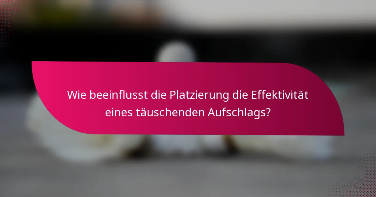Wie beeinflusst die Platzierung die Effektivität eines täuschenden Aufschlags?