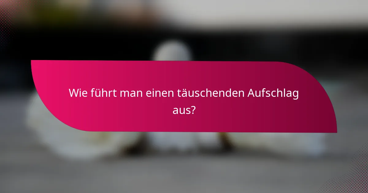Wie führt man einen täuschenden Aufschlag aus?